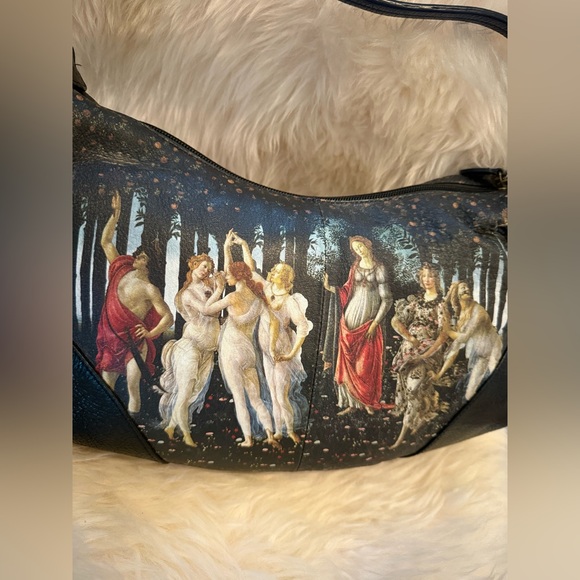 Jcon Los Angles Leather Shoulder Bag w print of Sandro Botticellis La Primavera - Picture 8 of 17